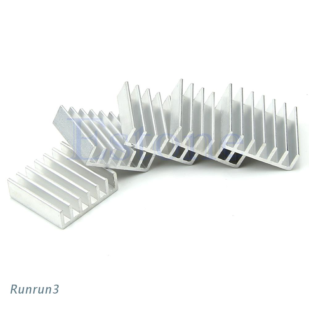 Bộ 5 Miếng Nhôm Tản Nhiệt 14x14x6mm Chất Lượng Cao Cho Chip Bộ Nhớ Nguồn LED IC DIY