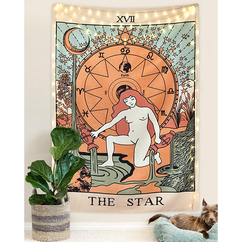 Thảm Tranh Vải treo tường bài tarot trang trí decor phòng-the sun B