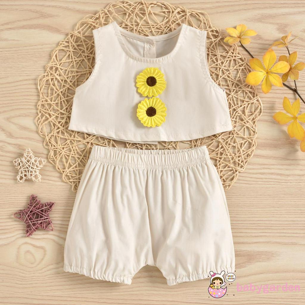 Áo Thun Ba Lỗ Hình Chú Ong + Quần Short Đáng Yêu Cho Bé Gái