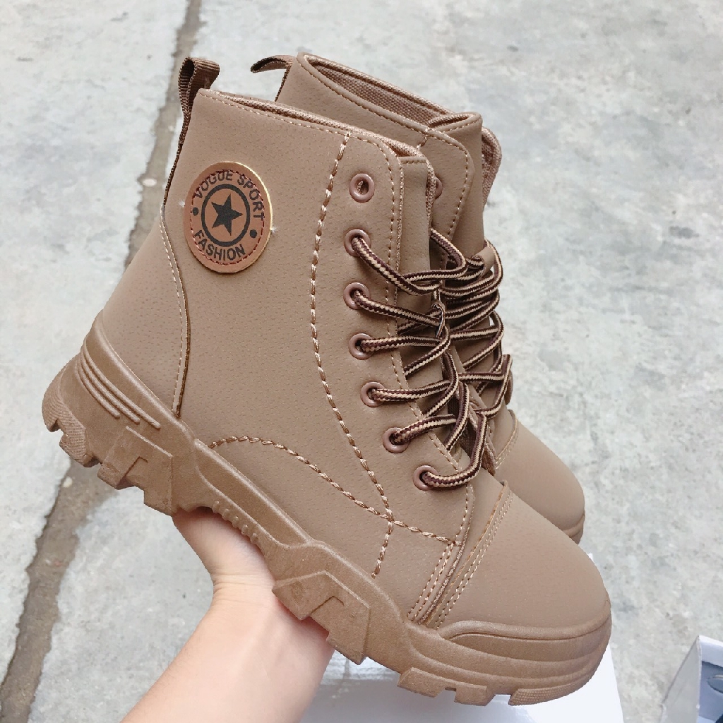 Giày Boot Thể Thao Cao Cổ Chât Da Mịn Đế Răng Cưa phối Logo Sườn Cực Chất H1(Fullbox) | BigBuy360 - bigbuy360.vn