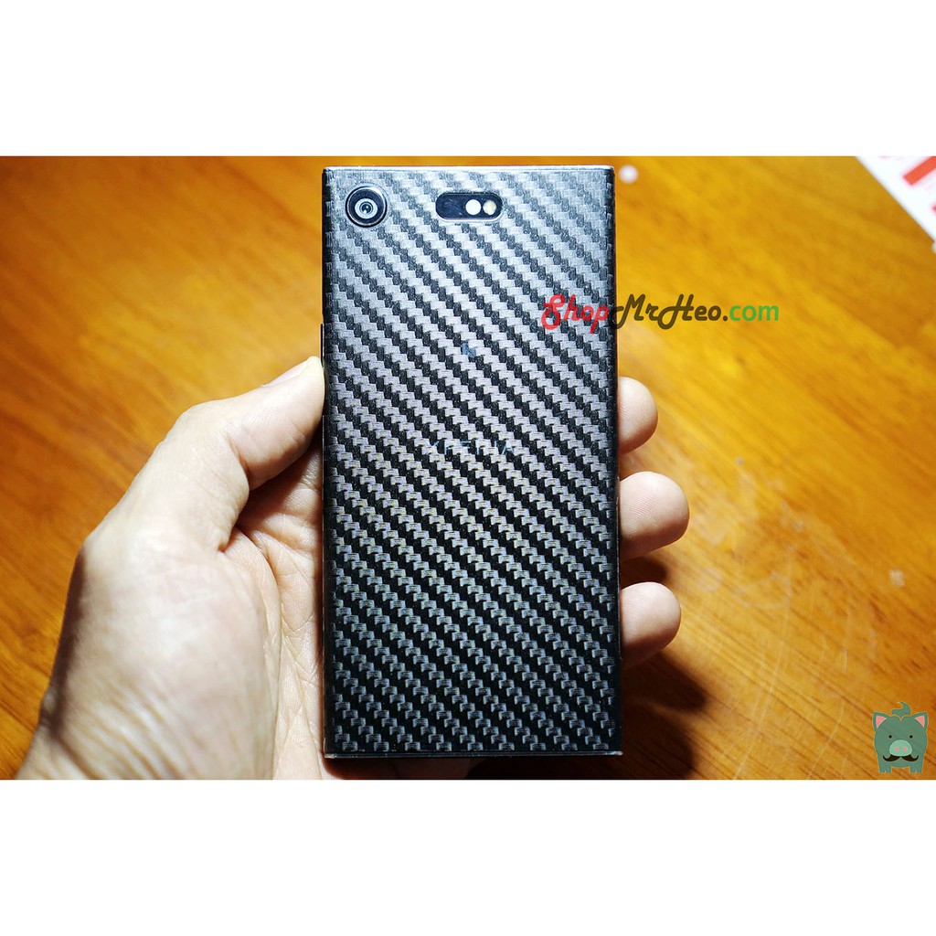 Skin Dán Mặt Sau Lưng Vân 3D Sony Xperia XZ - XZs - XZ1 - XZ1 Compact - XZ Premium - Carbon, Hình Hộp, Nhám