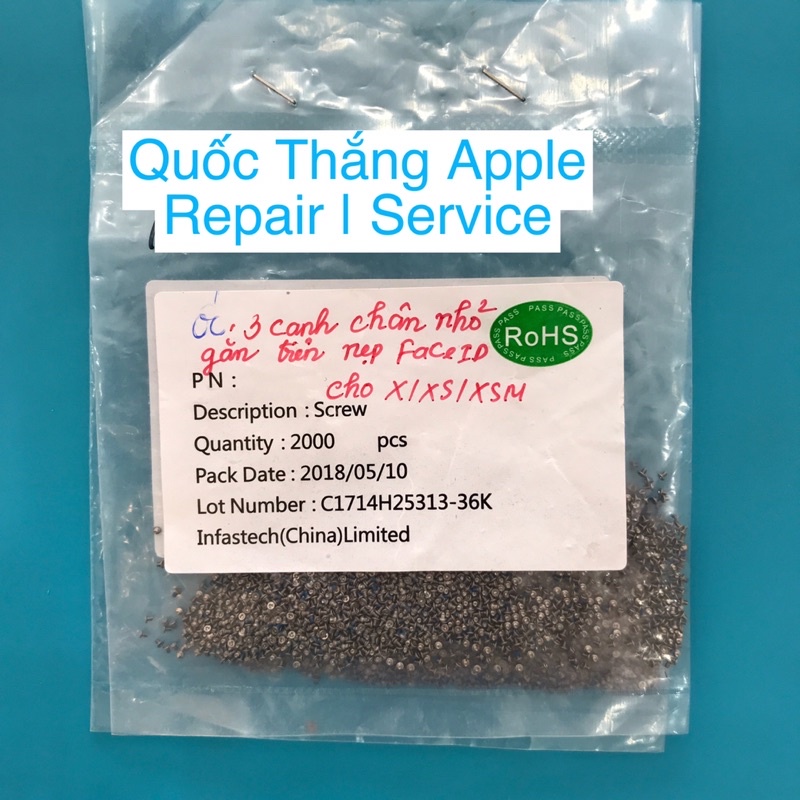 ốc 3 cạnh chân nhỏ gắn trên nẹp face id iphone x/xs/xsm