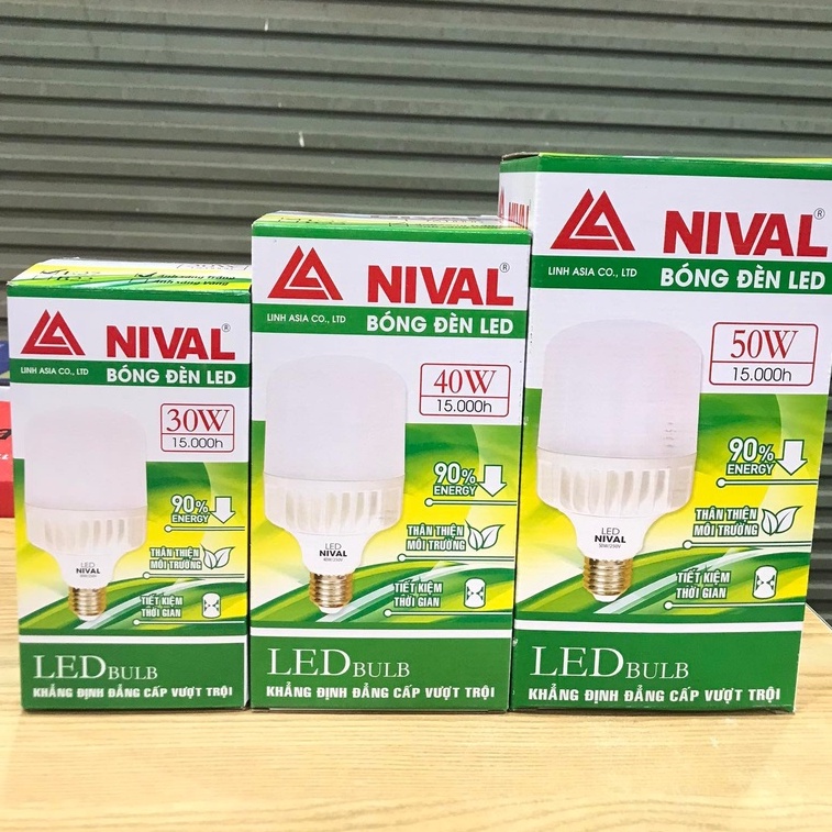 Bóng Đèn Led - Bóng Đèn Đui Xoáy - Cao Cấp Nival 30w/40w/50w