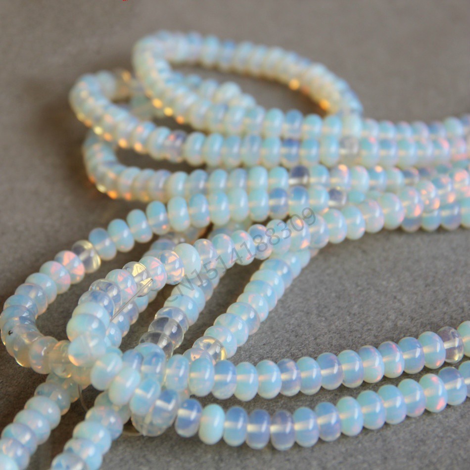 4 * 6 / 5 * 8mm Hạt Opalite Tròn Jasper Trang Sức Thiết Kế Làm Hạt Rời 15inch