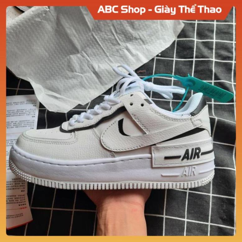 Giày AF1 shadow trắng viền đen mới cao cấp, Giầy Sneaker thể thao Air force hot trend