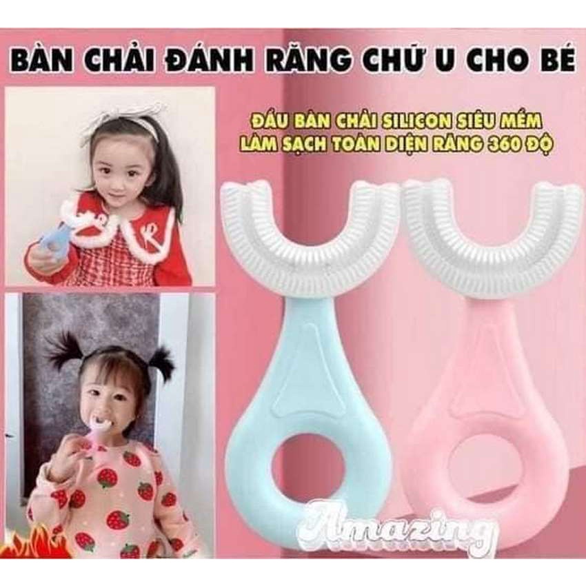 Bàn chải đánh răng chữ u chất liệu Silicone bàn chải đánh răng cho bé siêu mềm dễ sử dụng GALA HOME