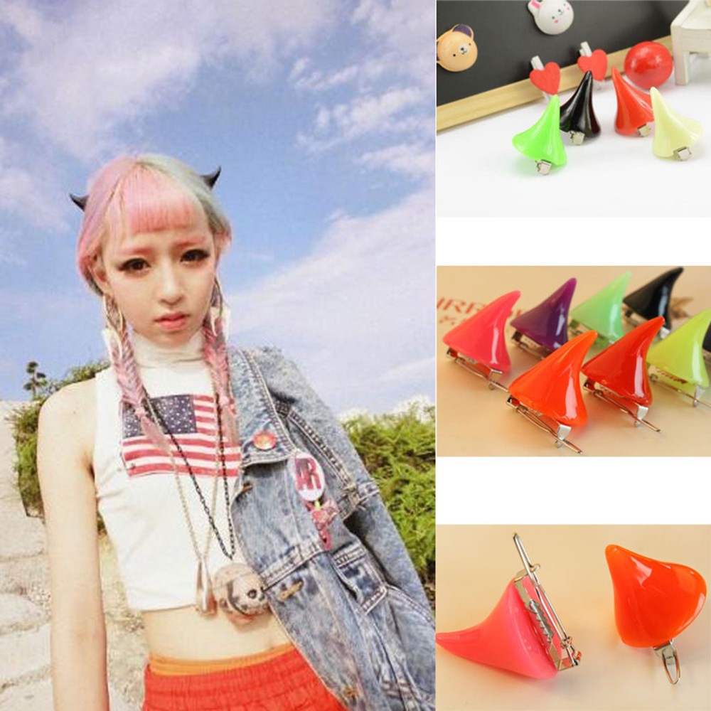 Kẹp tóc hình sừng quỷ hóa trang Halloween cho nữ