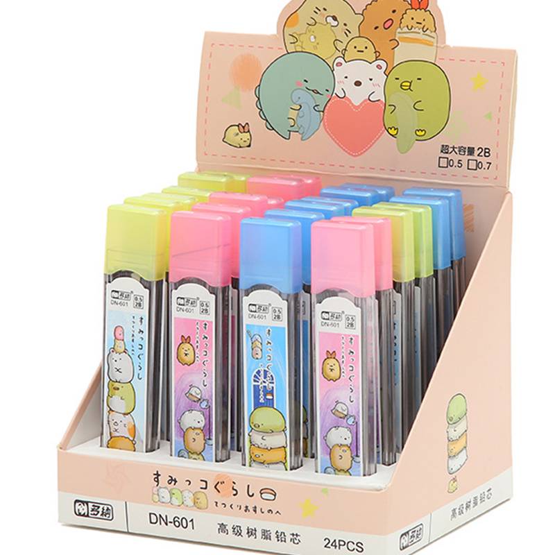 Ruột bút chì bấm tự động 2B chống gãy cao cấp 0.5/0.7mm San-X SUMIKKO GURASHI Graphite Lead Mechanical Pencil Replace Lead Pencil Refill Erasable Smooth Writing Drawing Kawaii Automatic