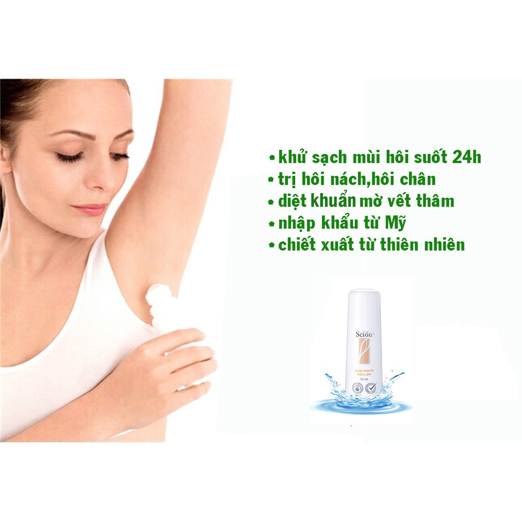 Lăn khử mùi Scion Pure White Roll On NUSKIN lăn nách scion