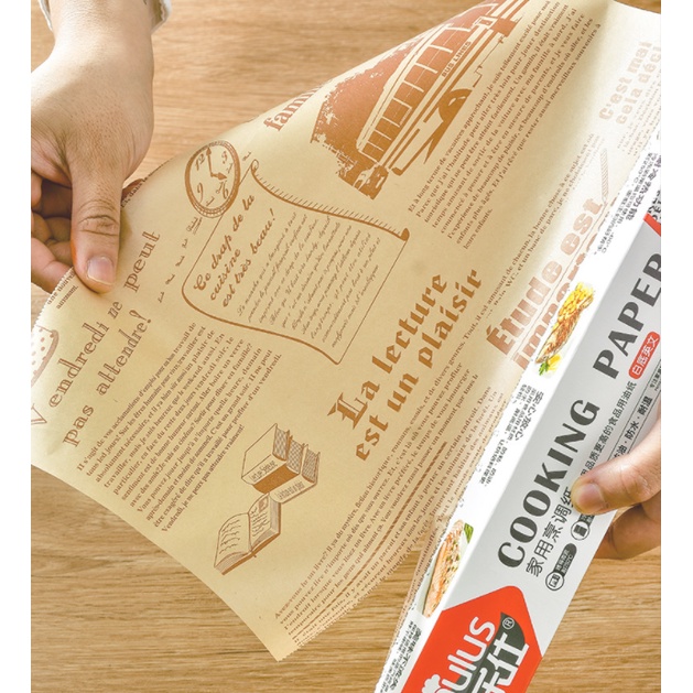 Giấy nến thấm dầu Cooking Paper | Cuộn 8M chống bám dính,không làm dầu mỡ ra nồi chiên,lò nướng.