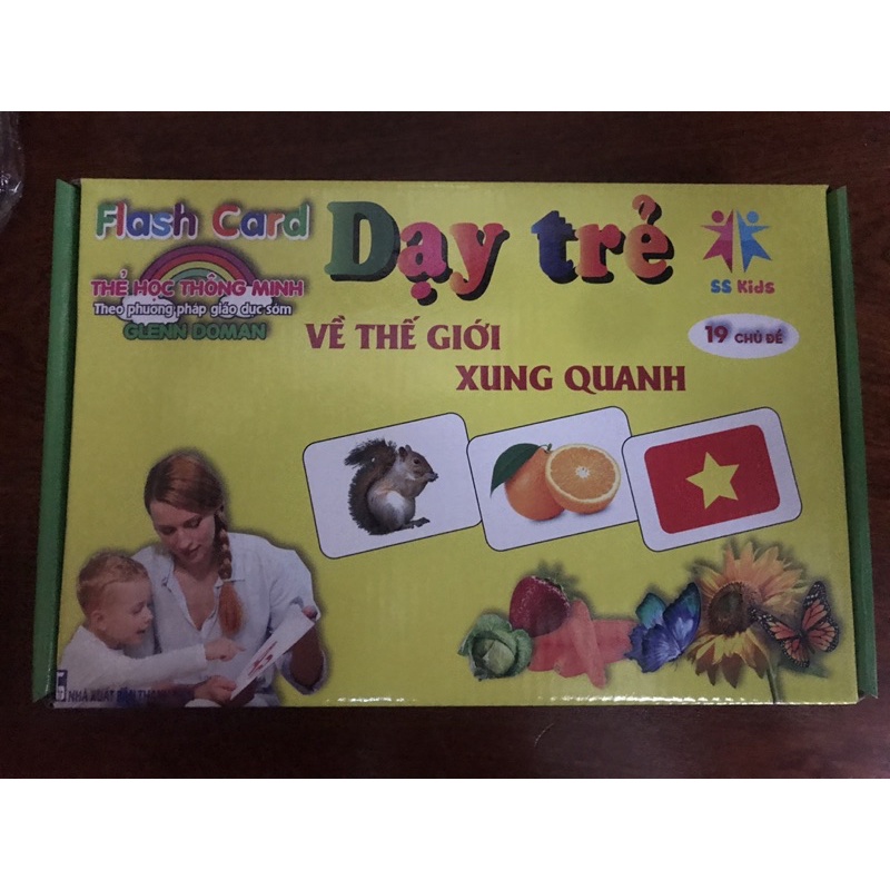Bộ 287 Thẻ Học Thông Minh Song Ngữ 19 Chủ Đề KT 12x16cm Giúp Bé Tìm Hiểu Thế Giới Xung Quanh