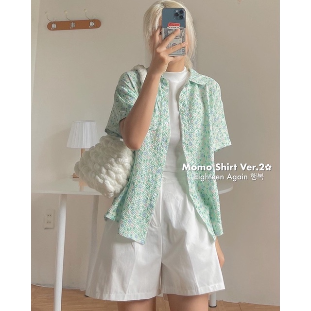 Sơ mi Momo form dài 18made ✿ 𝐁𝐲 𝐄𝐢𝐠𝐡𝐭𝐞𝐞𝐧 𝐀𝐠𝐚𝐢𝐧