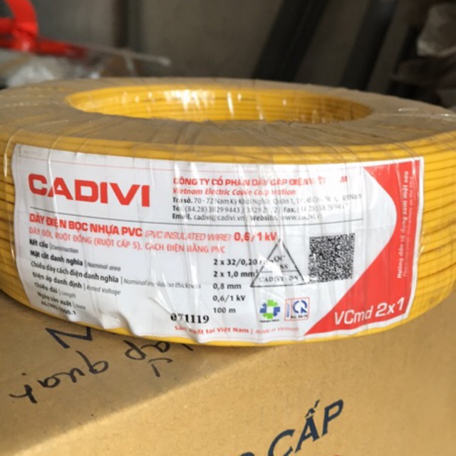 Dây đôi mềm CADIVI (2x0.5 , 2x1.0 , 2x1.5) cuộn 100met