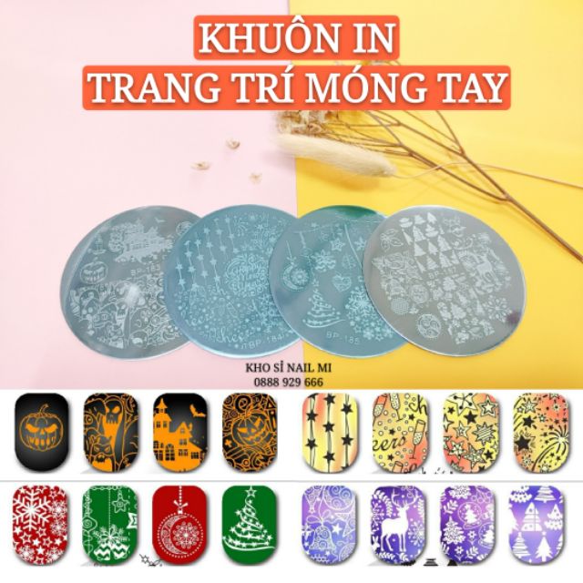 Khuôn in Born Pretty chủ đề Haloween/Happy New Year/Christmas - Stamping nailart in hình trang trí móng tay nghệ thuật