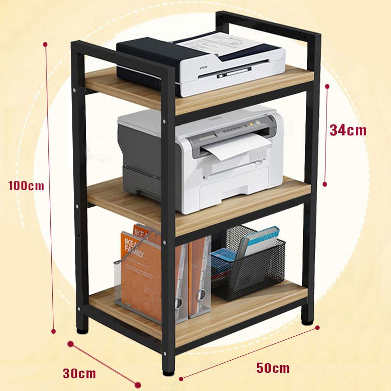 Kệ để máy in đồ văn phòng phẩm nhiều tầng, khung sắt sơn tĩnh điện chắc chắn bền đẹp, lắp ráp dễ, tiết kiệm không gian