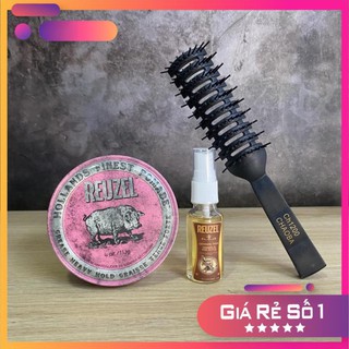 [Giá Hủy Diệt – Chính Hãng] Pomade vuốt tóc Reuzel Pink Heavy Hold + Tặng Lược + Xịt Dưỡng Tóc Reuzel Tonic 20ml