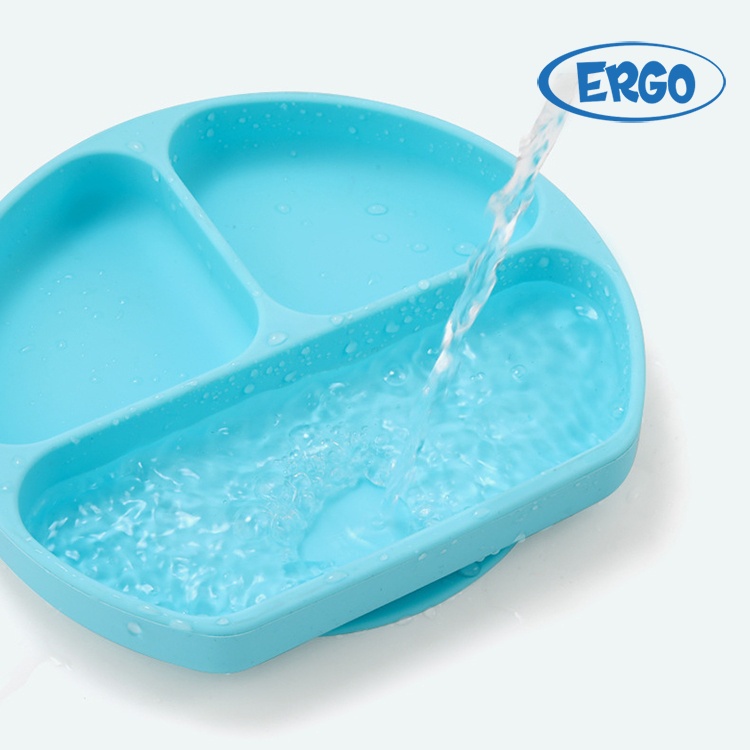 Khay ăn dặm silicone kèm đế hút chống lật