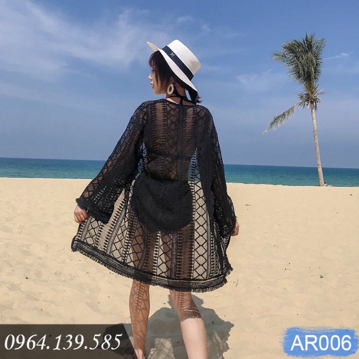 Áo choàng ren đi biển cao cấp, chất ren đẹp, mềm mại, họa tiết sang trọng ấn tượng, khoác ngoài bikini, bra | AR006 - HÀ | BigBuy360 - bigbuy360.vn