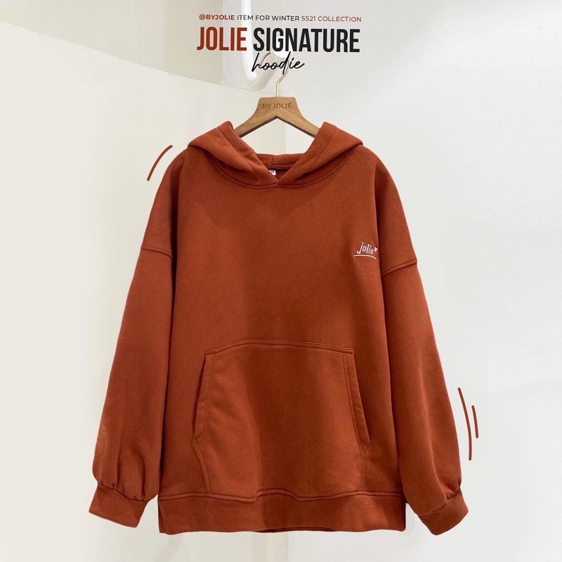 Áo hoodie nỉ bông dày dặn JOLIE SIGNATURE form suông xẻ tà | WebRaoVat - webraovat.net.vn