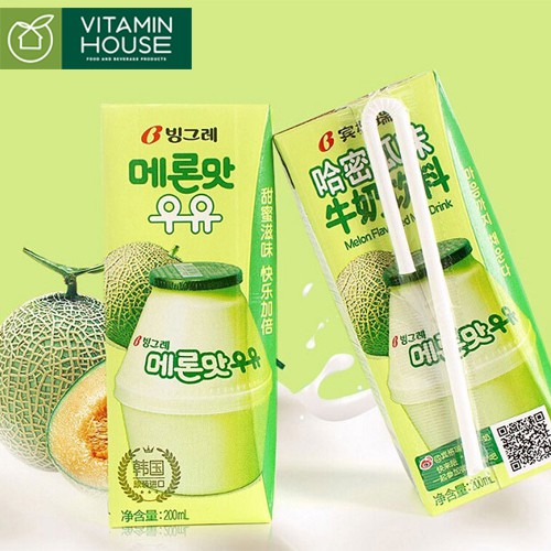 Sữa Binggrae Hàn Quốc 200ml Chuối, Dâu, Dưa lưới - VITAMIN HOUSE