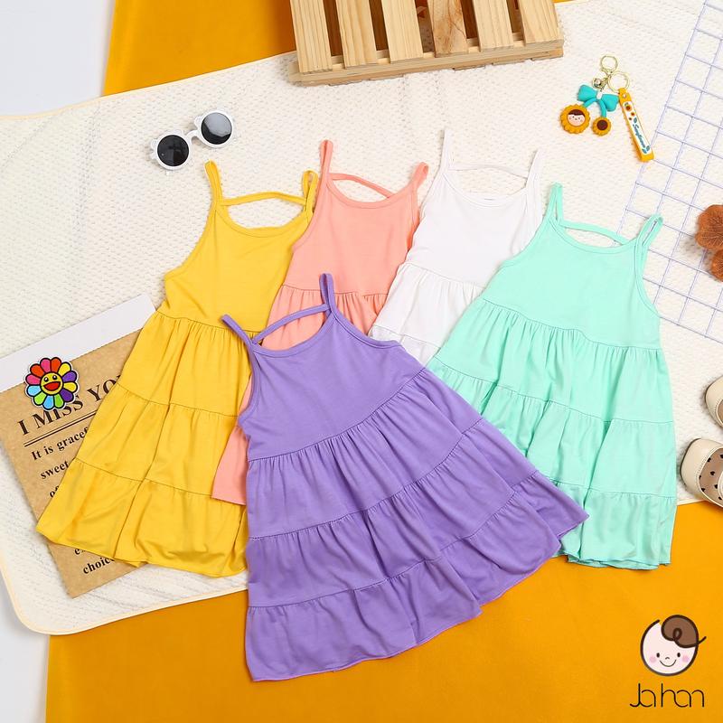 Váy xòe 2 dây AF KID cho bé gái chất thun lạnh mềm mịn mát 10 đến 22kg