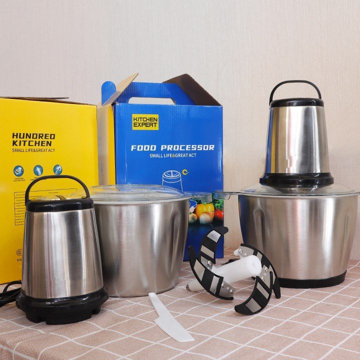 Máy xay thịt inox 304 2L siêu mạnh mẽ sang trọng, xay tất tần tận nghiền nát mọi thứ