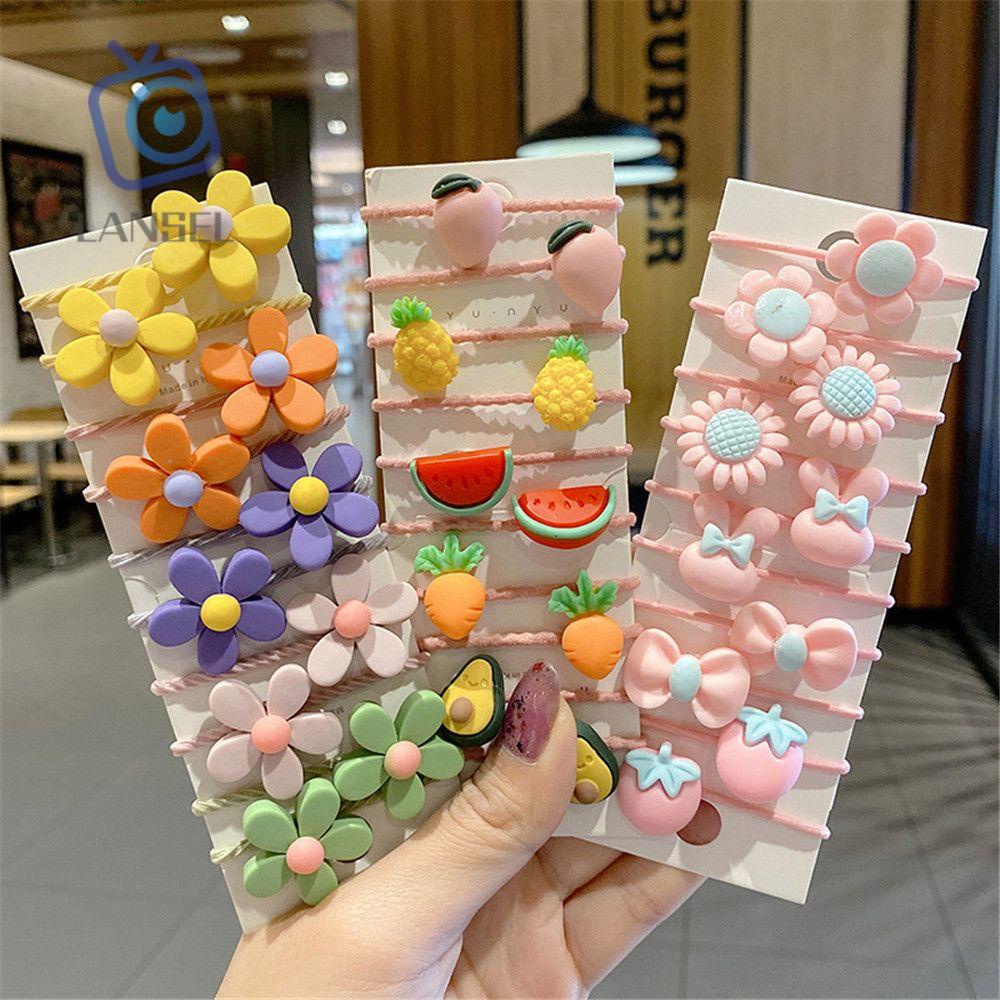 Set 10 dây thun cột tóc co giãn dễ thương dành cho nữ