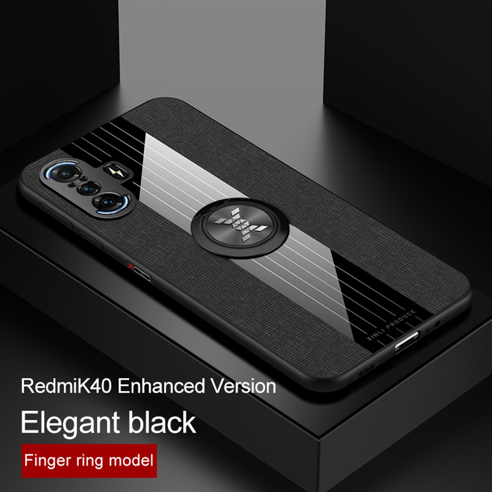 Ốp Điện Thoại TPU Mềm Phối Vải Dệt Có Giá Đỡ Nam Châm Thời Trang Cho Xiaomi Redmi K40 Gaming