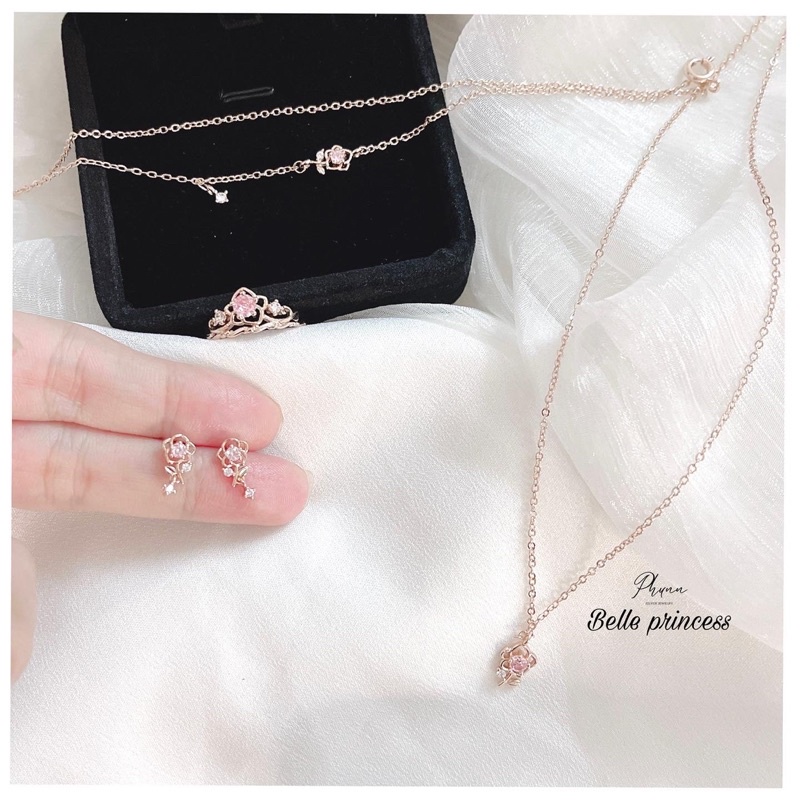 Set công chúa Belle Disney bạc 925 cao cấp-phunn