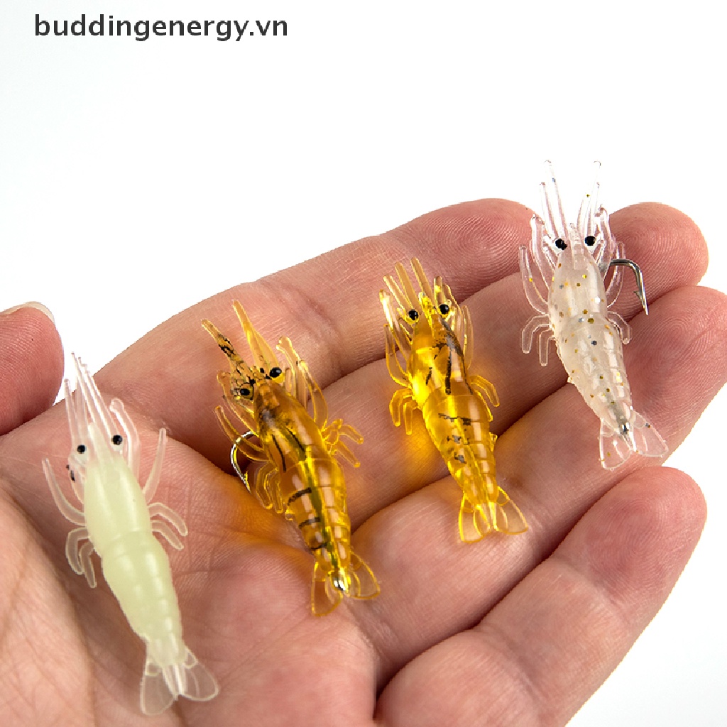 Set 10 Mồi Câu Cá Hình Tôm Mềm 4cm Chuyên Dụng