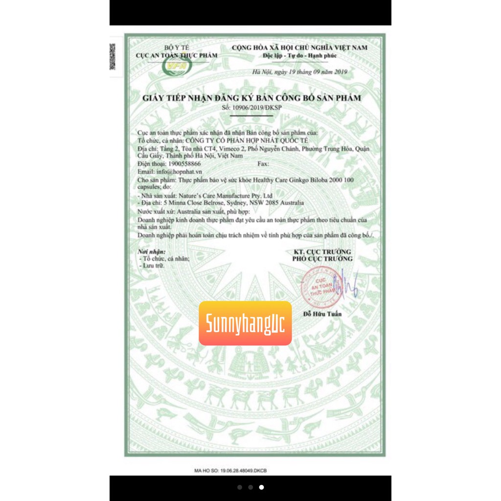 GINGKO BILOBA 2000MG HÀNG CHUẨN ÚC