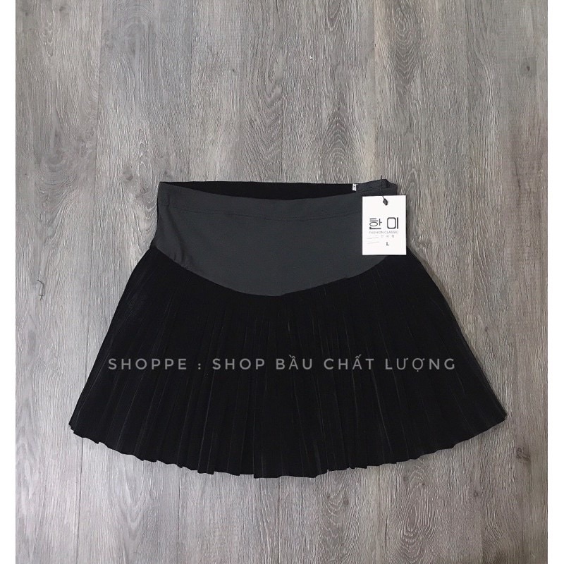 CHÂN VÁY BẦU XẾP LY NHUNG CHO MÙA ĐÔNG ẢNH THẬT SP CHUẨN L1