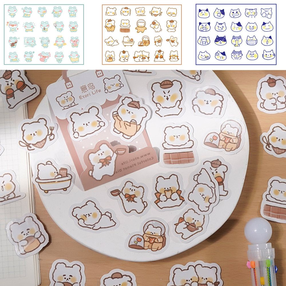 Set 40 miếng sticker hoạt hình dễ thương dán trang trí sổ tay/album ảnh thủ công