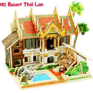 Đồ chơi lắp ráp gỗ 3D Robotime F145 - Resort Nghỉ Dưỡng Thái Lan