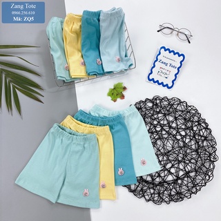Q005 - (10-25kg) Combo 4 quần short quần đùi cho bé gái sticker thỏ vải cotton cao cấp