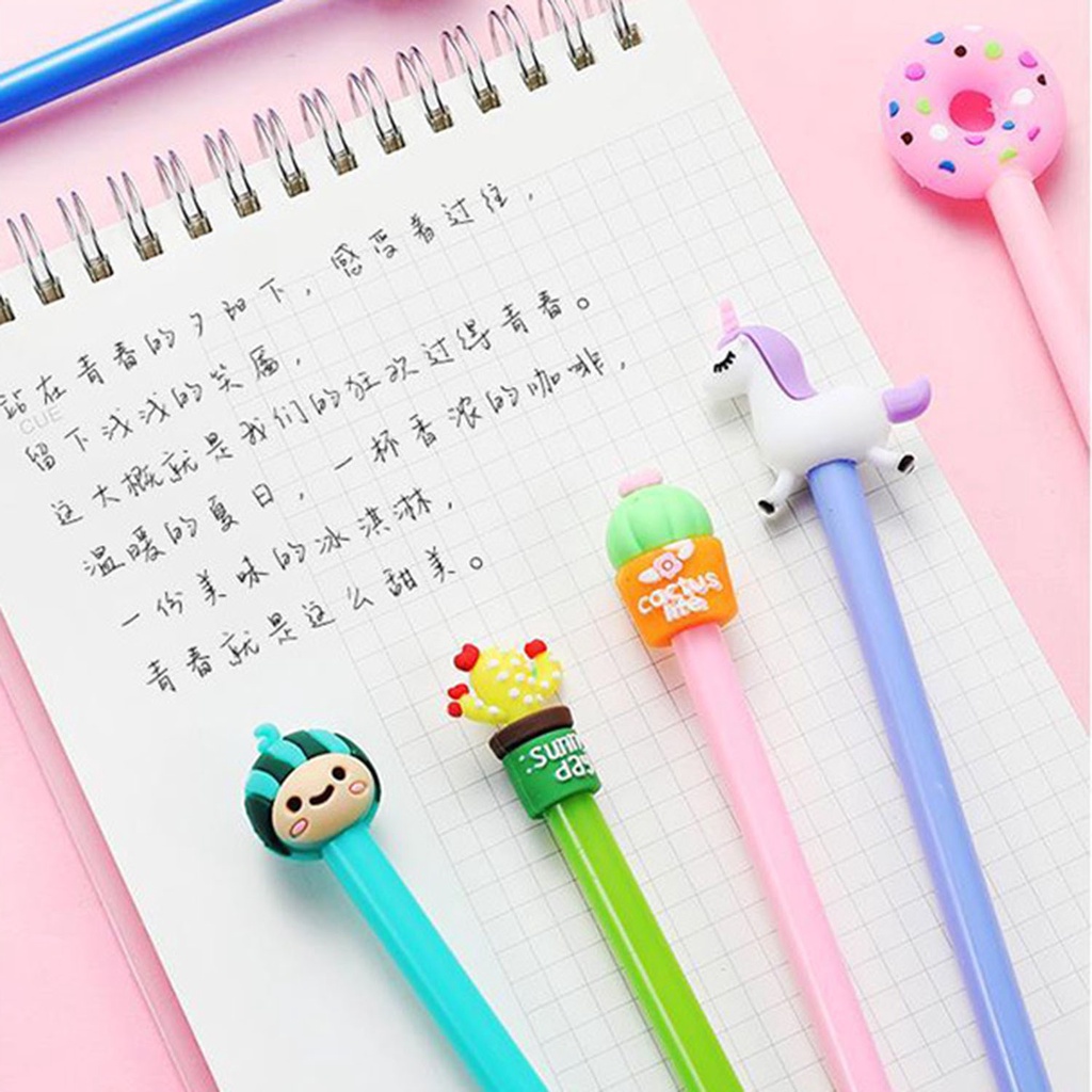 Bút Mực Nước Ngòi 0.38mm Họa Tiết Hoạt Hình Dễ Thương