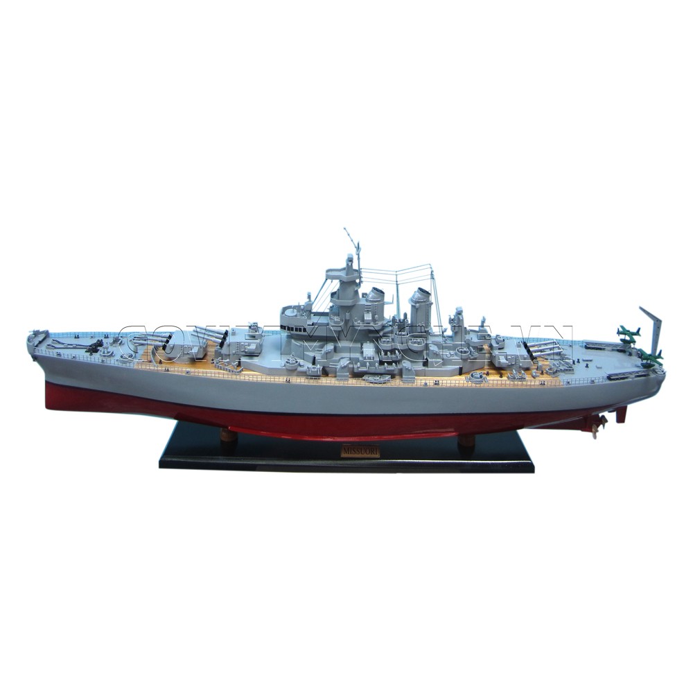 Mô Hình Tàu Hạm Đội Uss Missouri - Thân 100cm - Gỗ Sơn