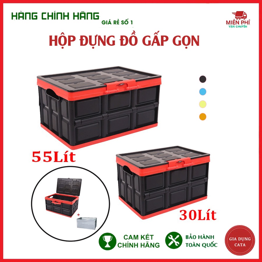 Hộp để đồ gấp gọn thông minh - Thùng nhựa đựng đồ cốp sau ô tô Siêu tiện lợi, nhựa PP cao cấp