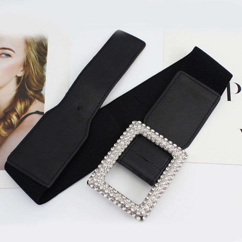 Thắt Lưng 75cm Co Giãn Bản Rộng Khóa Vàng Phong Cách Vintage