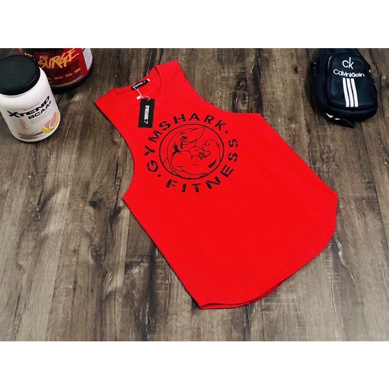 ÁO TANKTOP NÁCH RỘNG GYMSHARK LOGO TRÒN CHẤT THUN COTON THẤM HÚT MỒ HÔI CÓ GIẢN TỐT