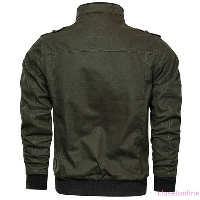 CL❀❀ Men Tactical Military Army Jacket Zip Winter Cargo Standing Collar | BigBuy360 - bigbuy360.vn