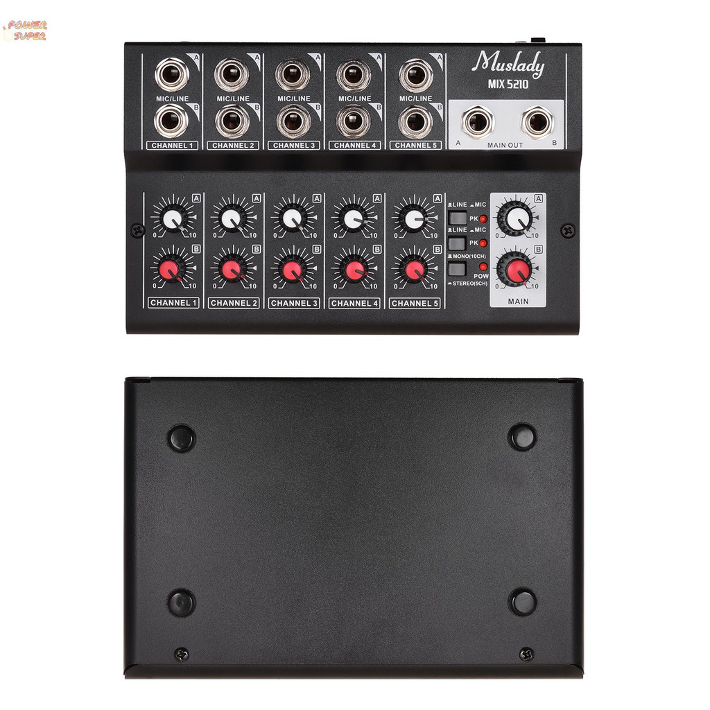 Muslady MIX5210 10-Channel Mixing Console Digital Audio Mixer Stereo for Recording DJ Network Live Broadcast Karaoke