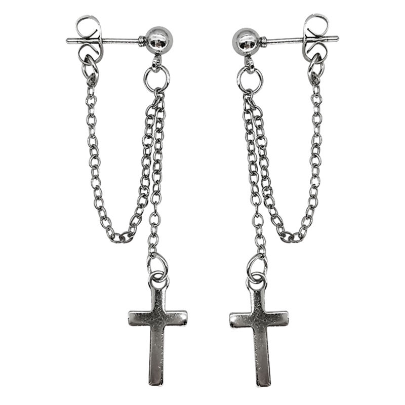 Bông Tai Hình Chữ Thập Phong Cách Retro Đơn Giản Cho Nữ