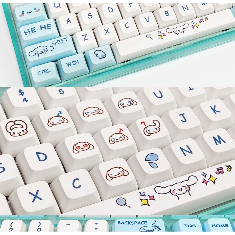 132 Phím Cinnamoroll Keycaps XDA Profile anime dễ thương PBT Dye Sub Bàn phím cơ học Keycap
