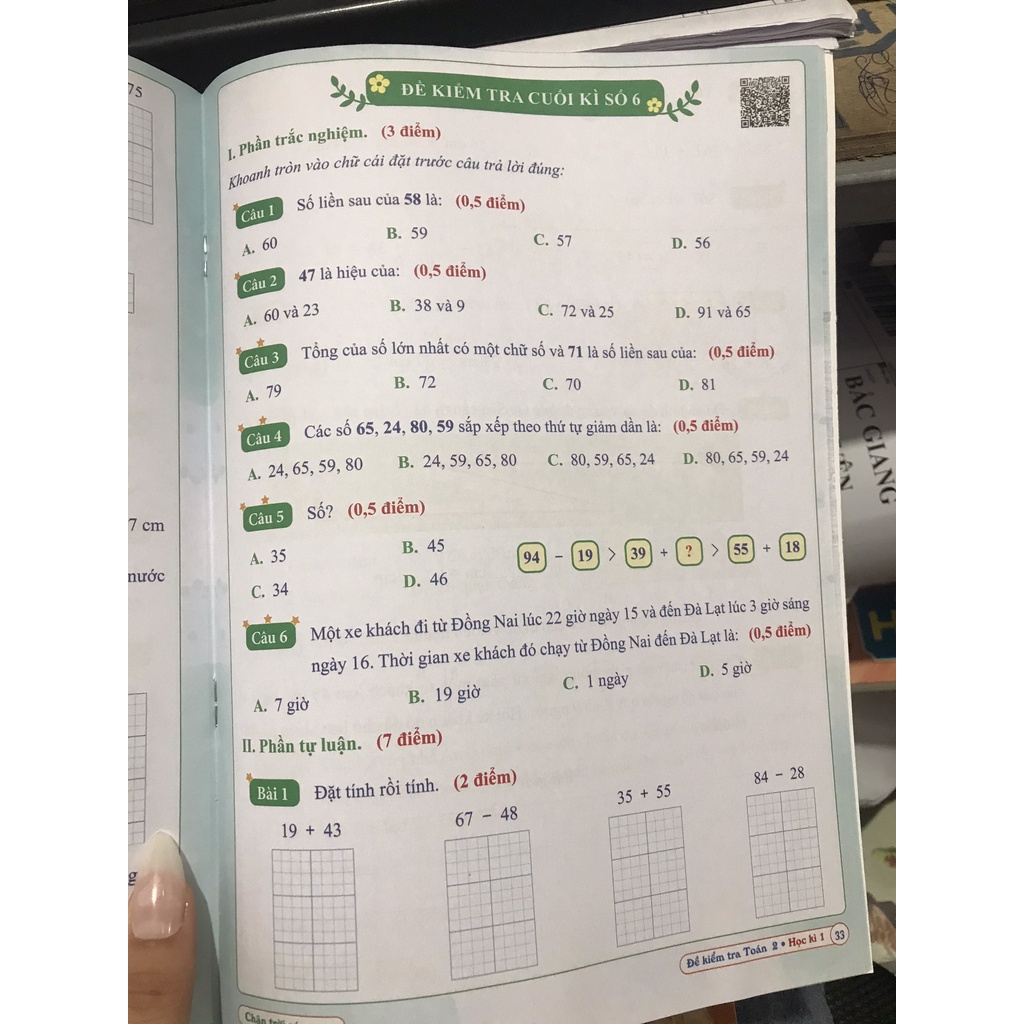 Sách -  Đề kiểm tra toán 2 học kì 1 : Chân trời sáng tạo