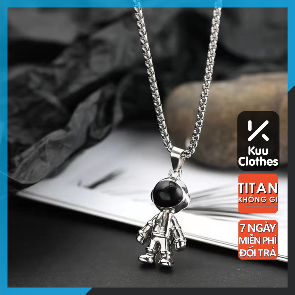 Dây Chuyền Nam Phi Hành Gia Kuu Clothes Màu Bạc Đẹp Cao Cấp - Vòng Cổ Nam Chất Liệu Titan