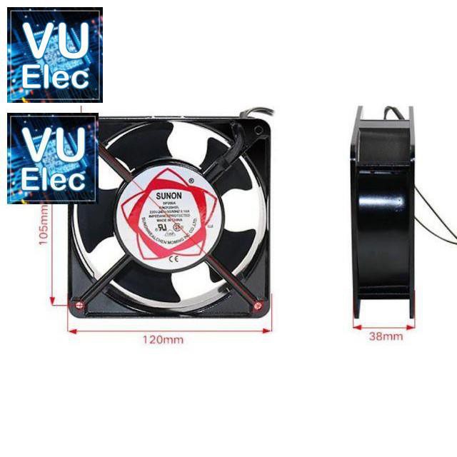 Quạt Tản Nhiệt 220V DP200A 12x12x3.8CM Quạt Hút Mùi, Quạt Tản Nhiệt