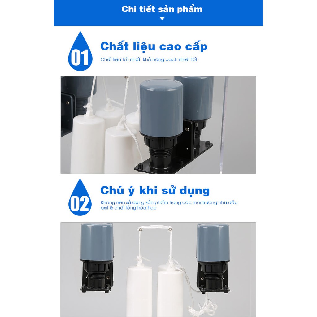Phao điện bồn nước - Phao điện máy bơm nước chống tràn, chống cạn tự động