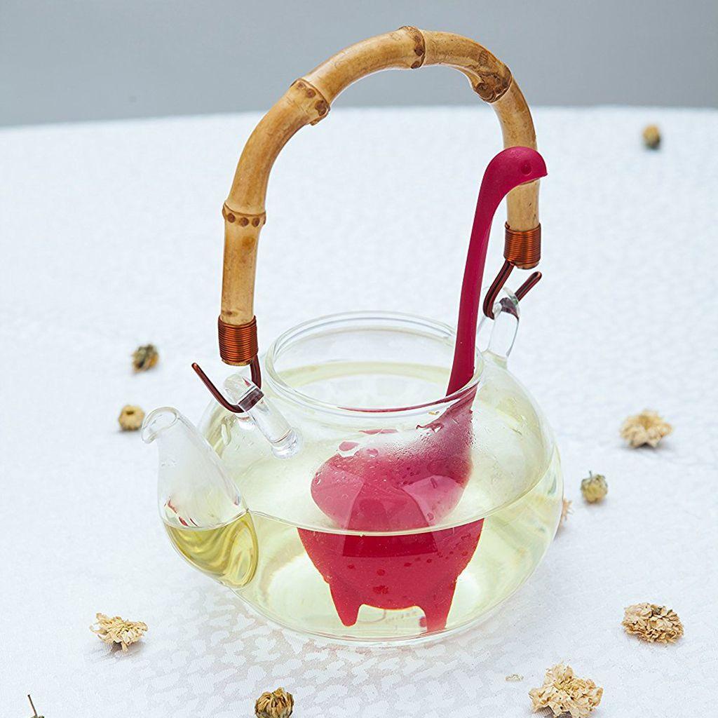 Dalton dinosaur tea infuser heat-resistant cute long handle food-grade silicone drinkware brew tea tool dụng cụ lọc trà