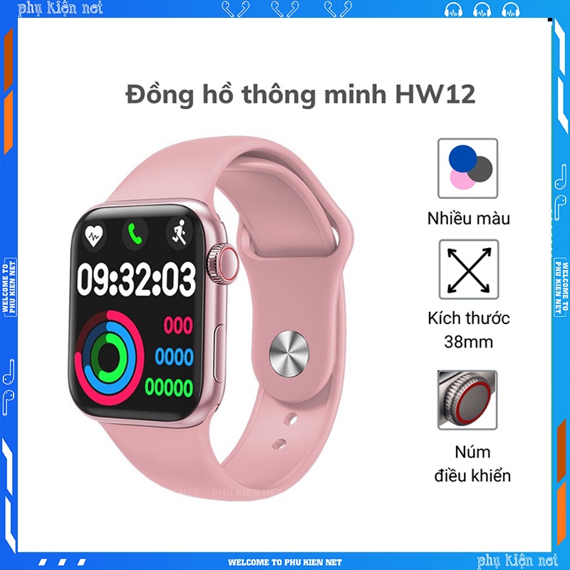 Đồng hồ thông minh HW12 có Tiếng Việt, Nghe Gọi, Thay Hình Nền, cảm ứng siêu mượt mà